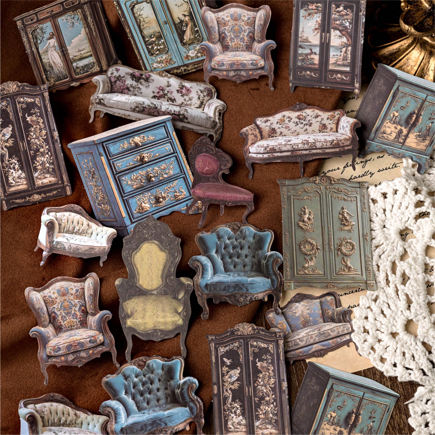 Antique Collection Museum Series Hard cardboard Sticker