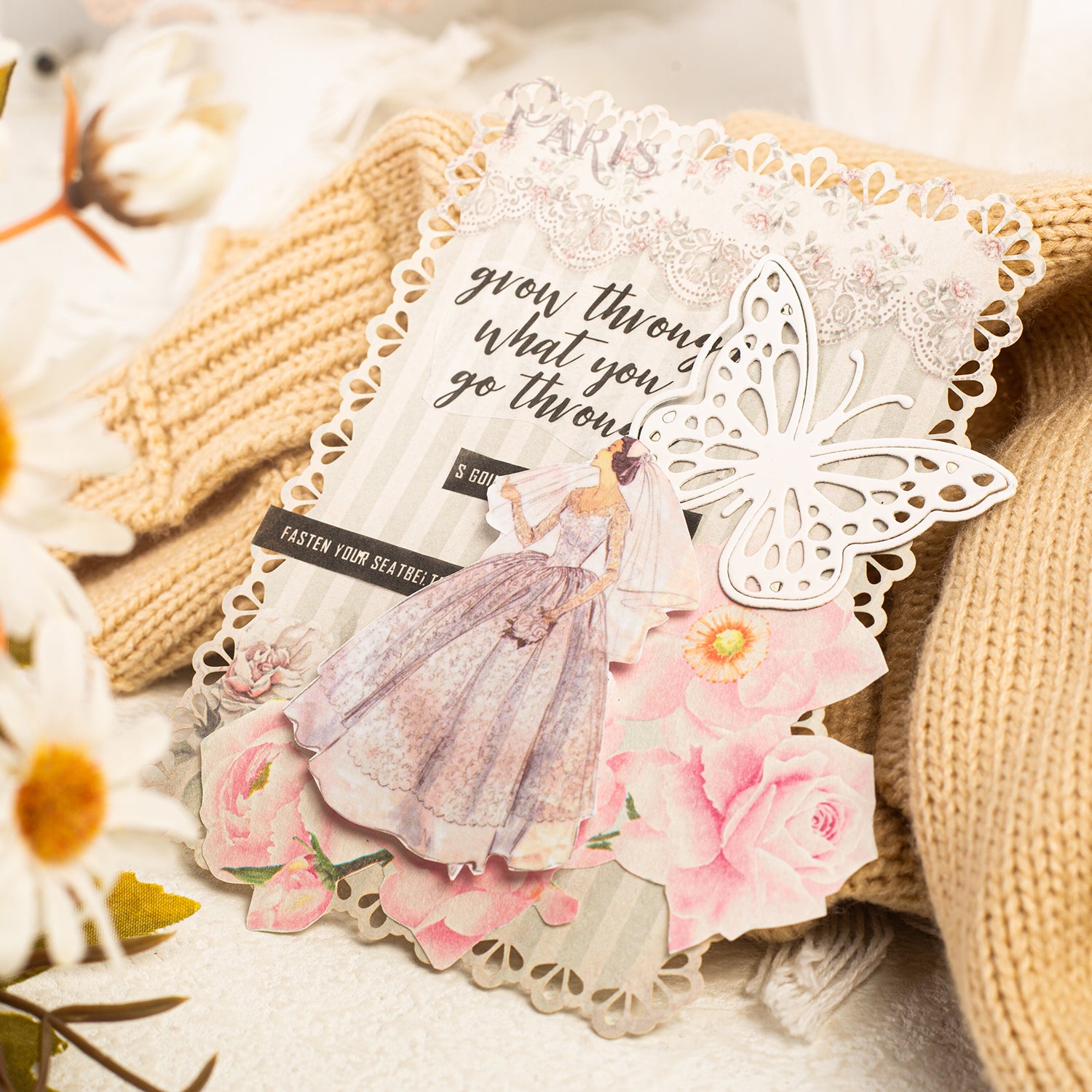 Elegant Flower House Scrapbook Paper