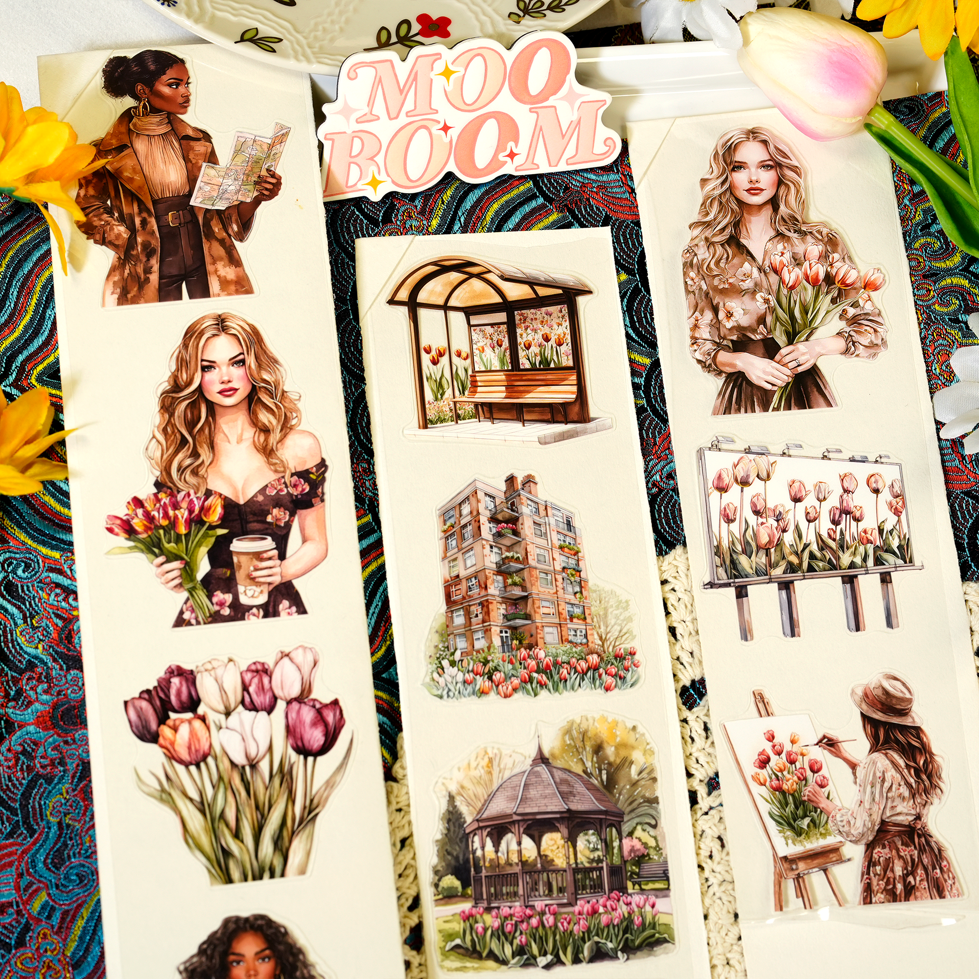 Tulip Girl Pre-cut PET Tape | No.36 | MOOBOOM Design