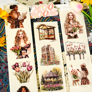 Tulip Girl Pre-cut PET Tape | No.36 | MOOBOOM Design
