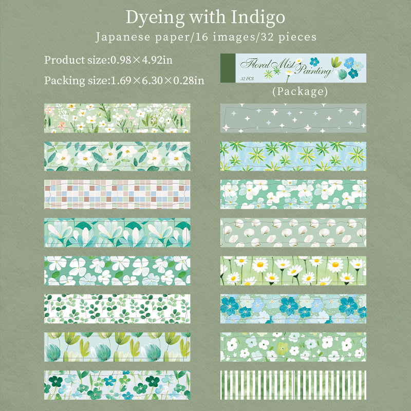 Floral Mist Painting Washi Sticker Book