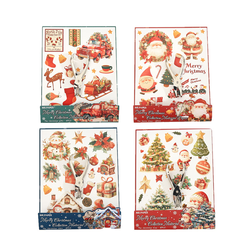 Merry Christmas Scrapbooking Paper and punching machine