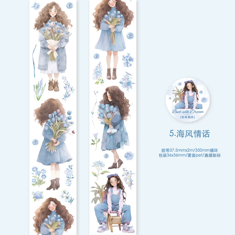 Girl Holding Flowers PET Tape