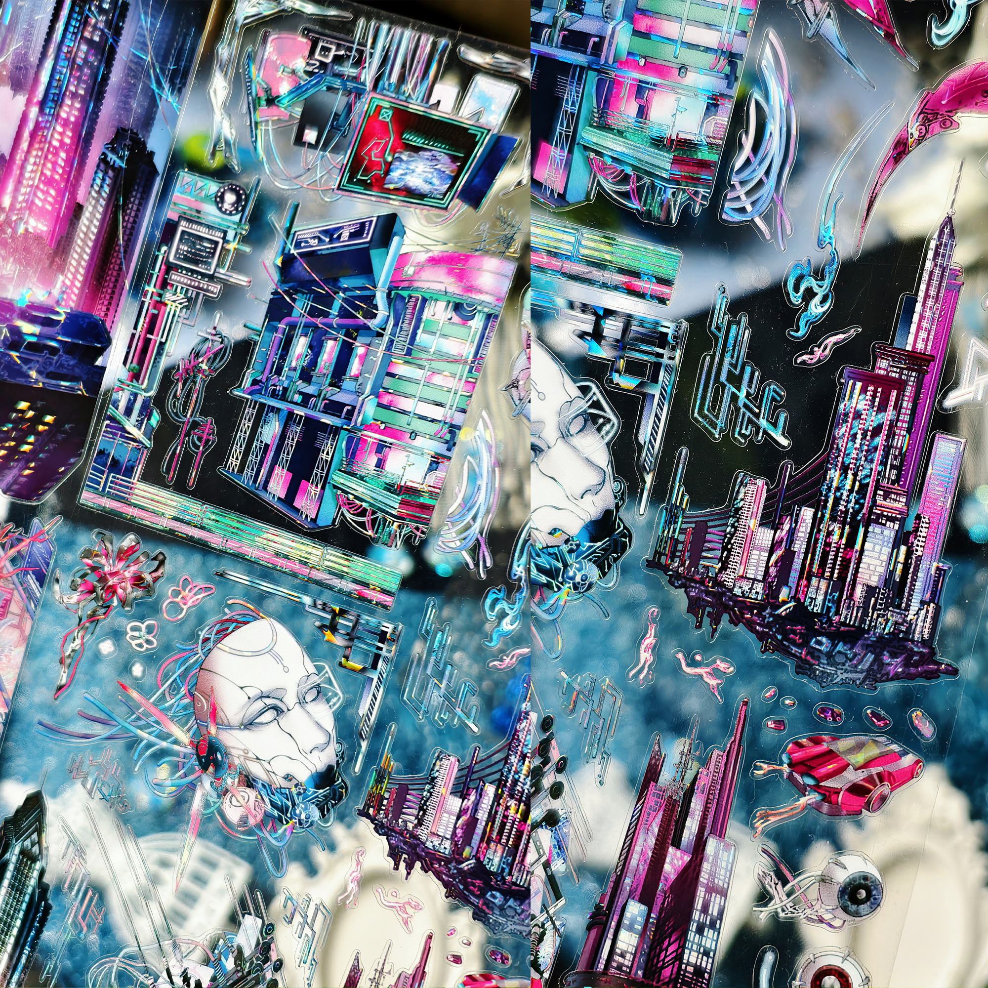 【BOBOYU】Cyberpunk nightscape Landscaping Tape