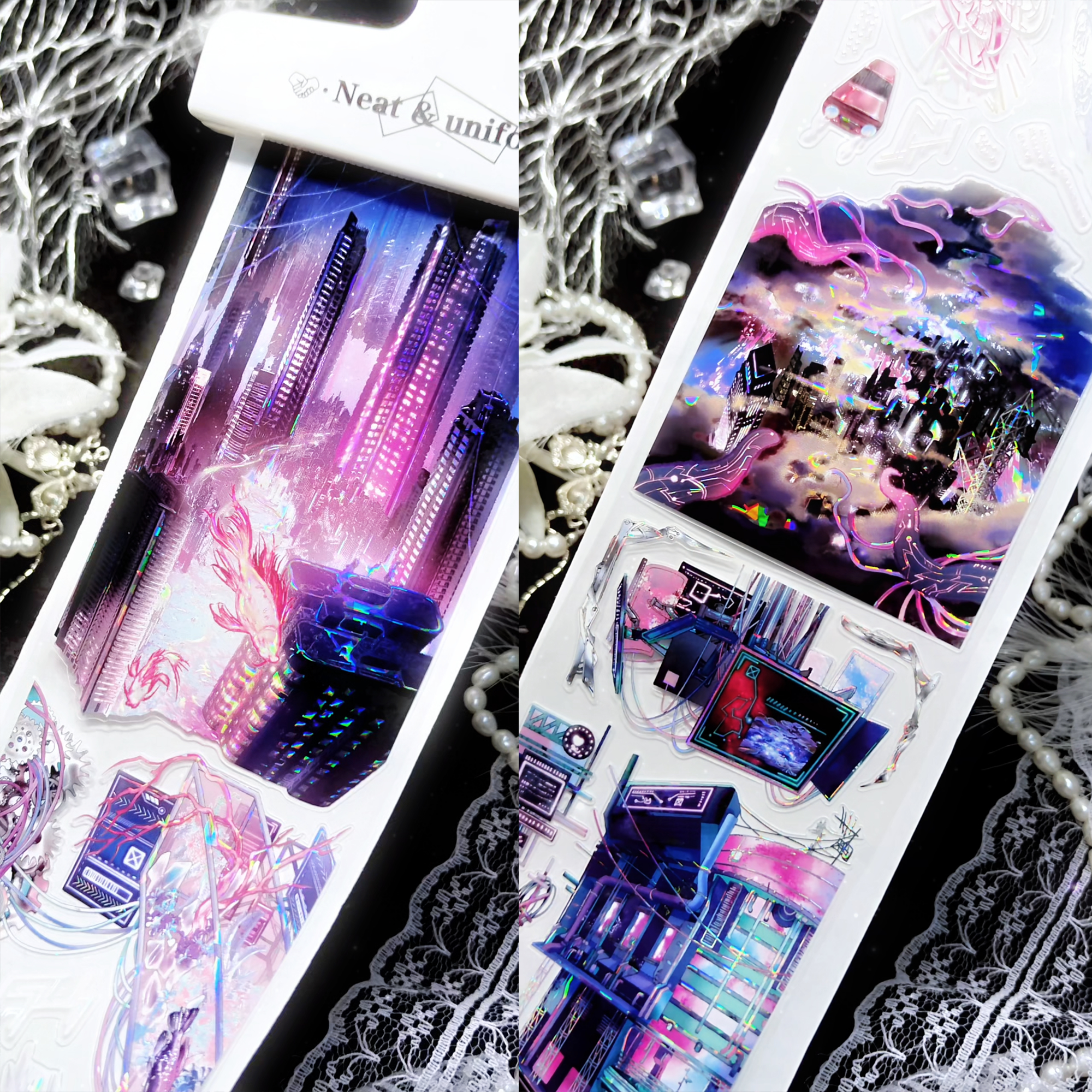 【BOBOYU】Cyberpunk nightscape Landscaping Tape