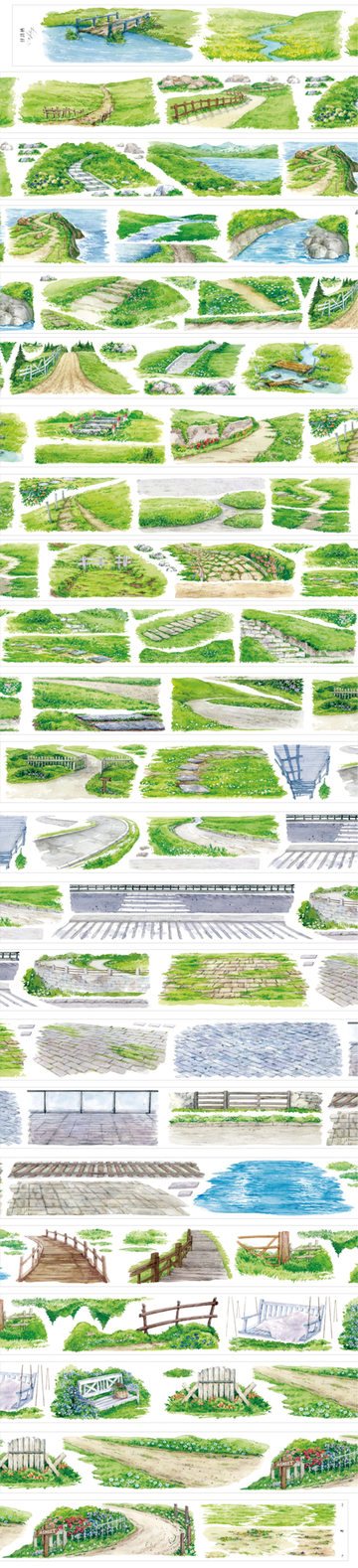 【Paper Domain】Country Road Landscape PET Tape (4.8cm*5.12M)