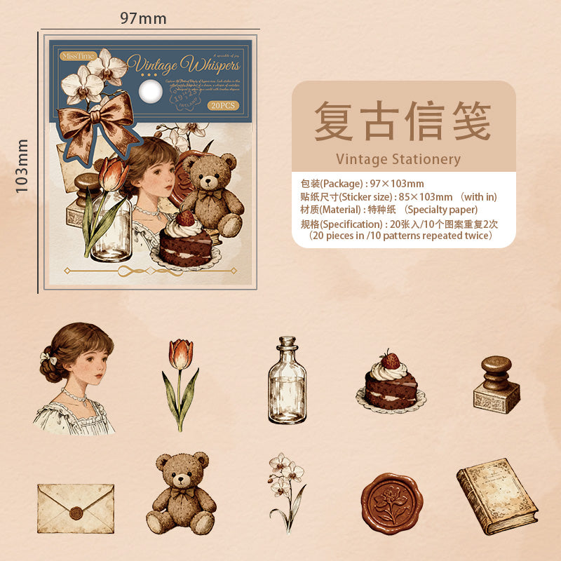 Vintage Girl Paper Sticker for journaling and scrapbooking