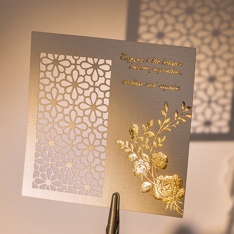 Gold-Stamped Hollow Plant Paper decorative tape for journaling and scrapbooking