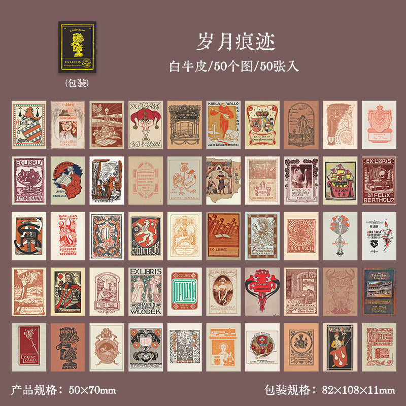 Old Library Vintage Bookplate Notes