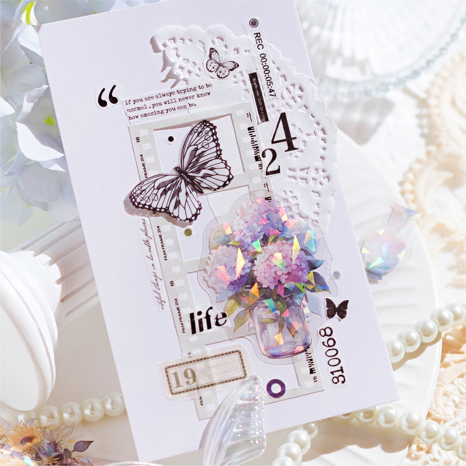 Botanical Aesthetic Flower PET Sticker