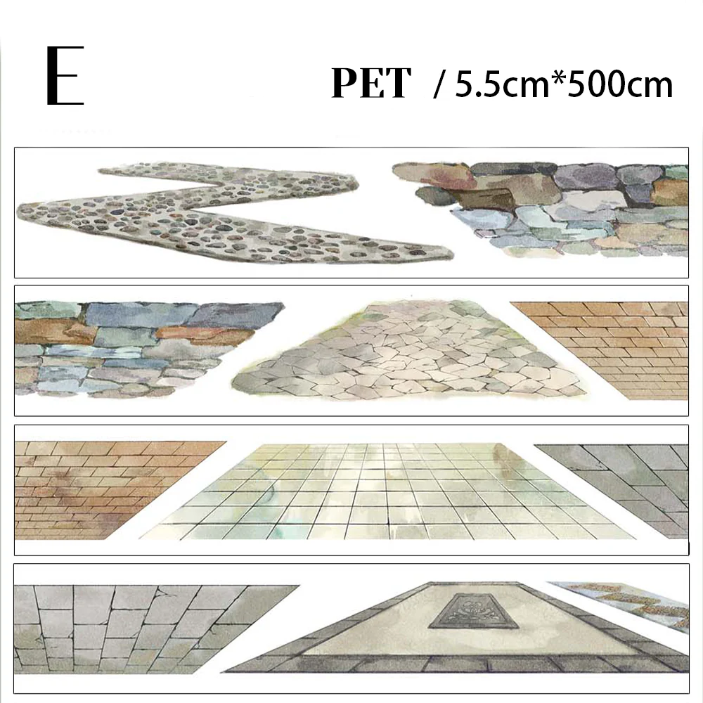 【ZERO】Roads/Walls/Floor/Steps Landscaping Tape (67 Styles) (Whole Roll Tape)