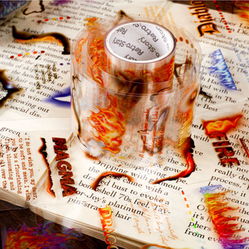 Burning Flames PET Tape for journaling and scrapbooking