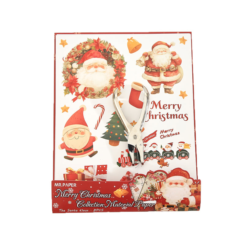 Merry Christmas Scrapbooking Paper and punching machine