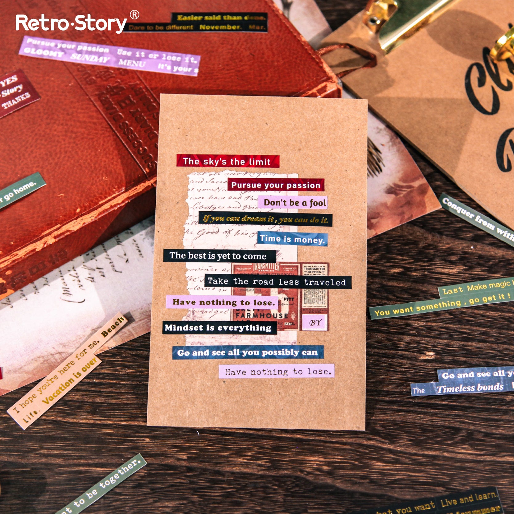 Message Text Stickers For Journaling and scrapbooking