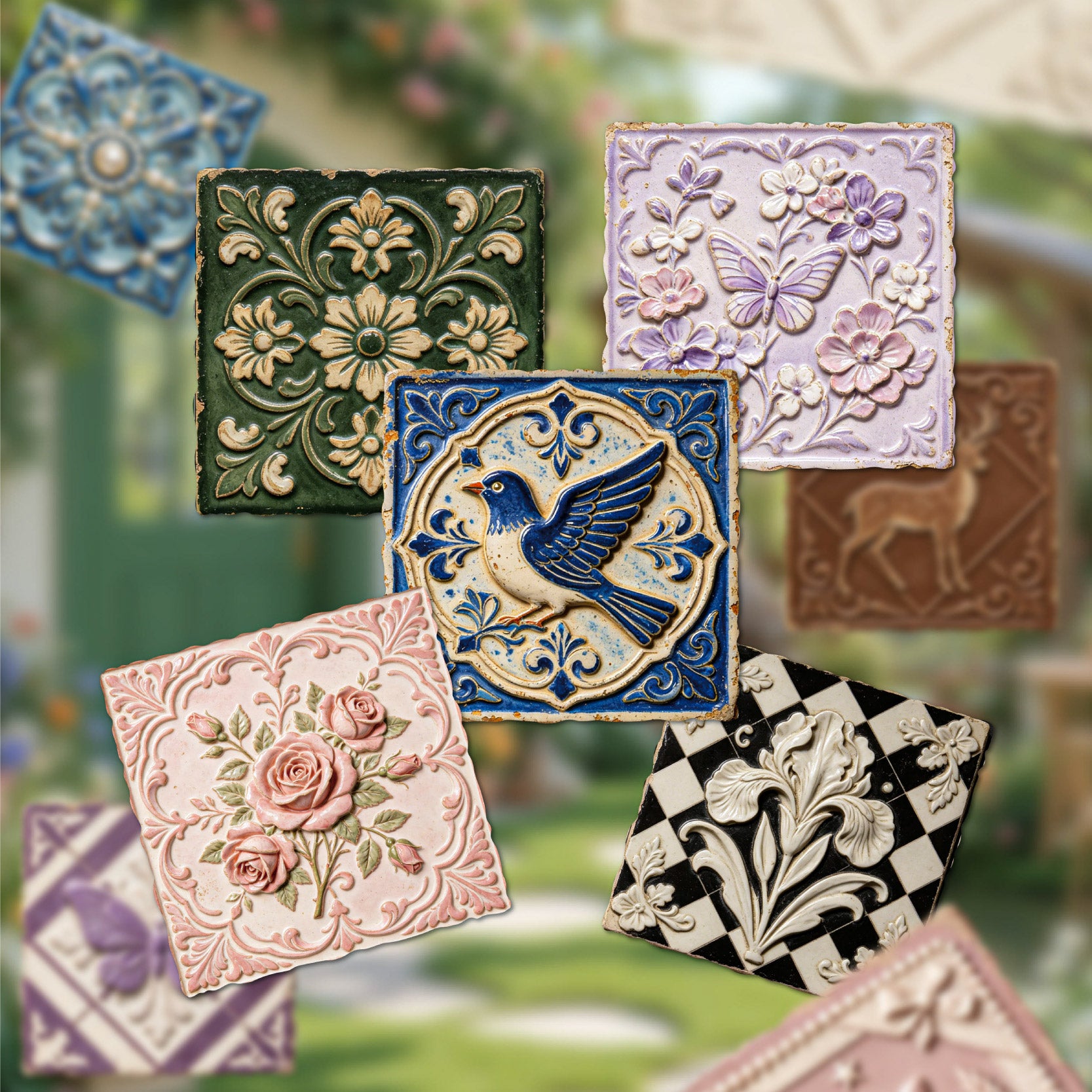 Embossed Tiles Sticker for Journaling | MOOBOOM