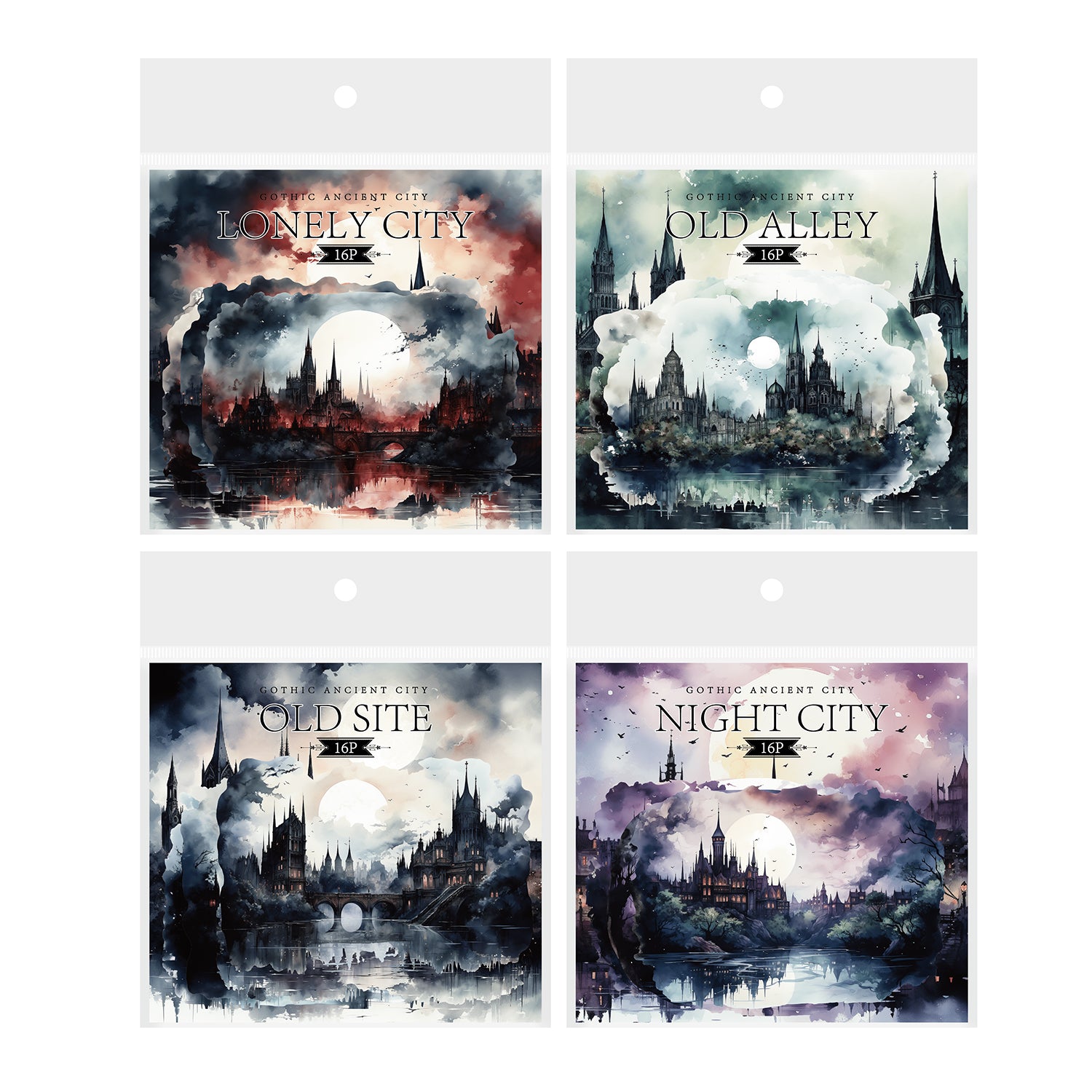 Gothic Ancient City PET Stickers