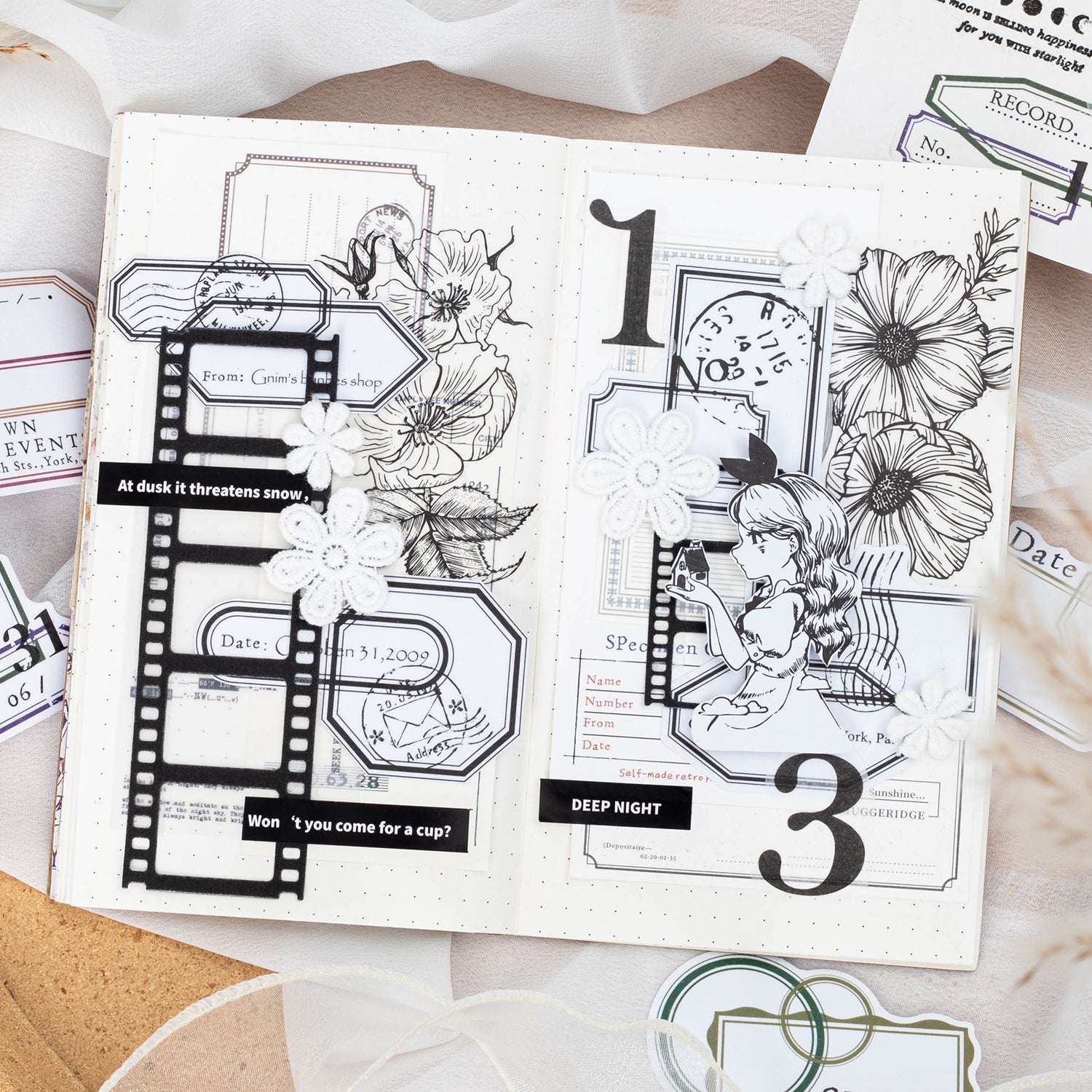 Memory Overlap Vintage Border Sticker