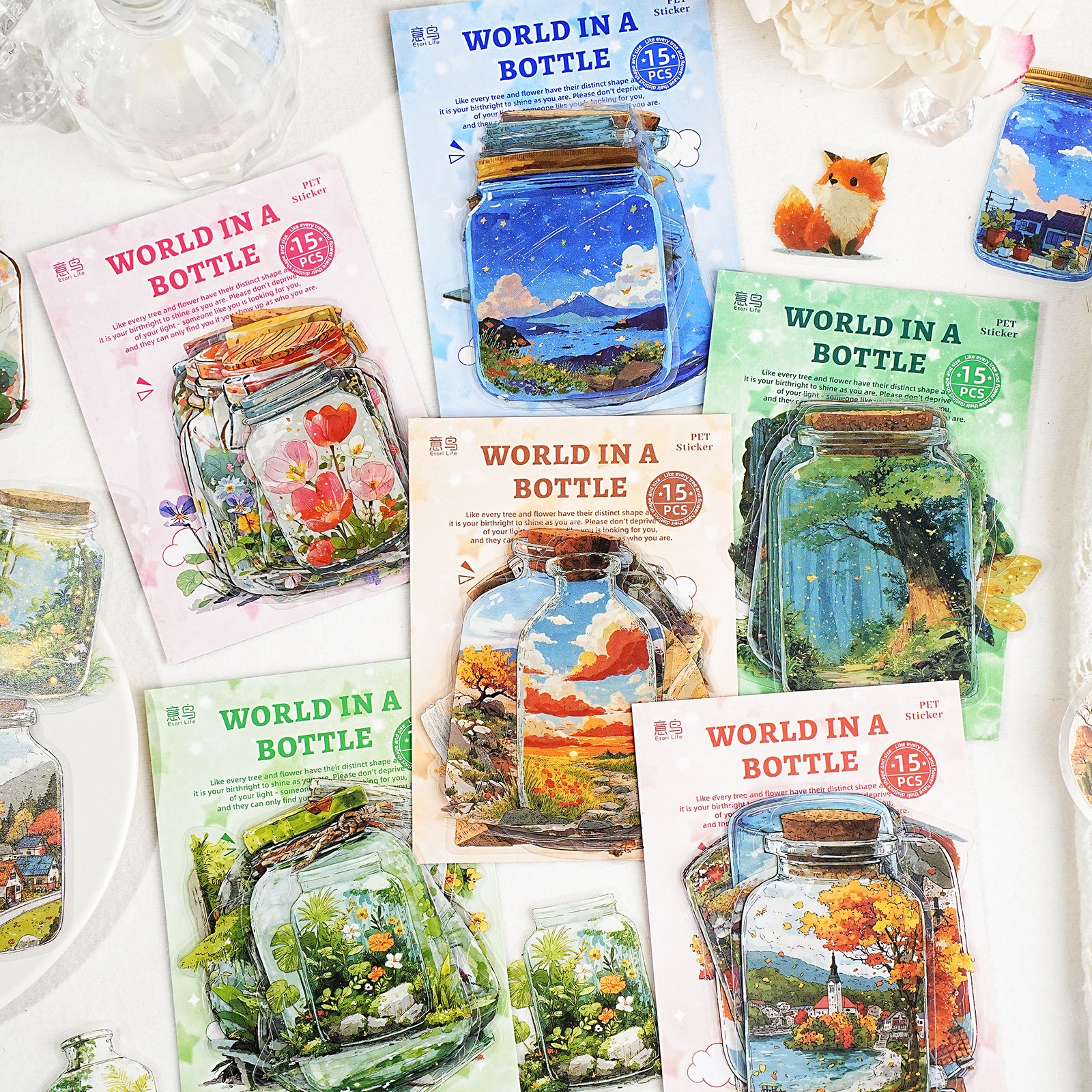 World in a Bottle PET Sticker