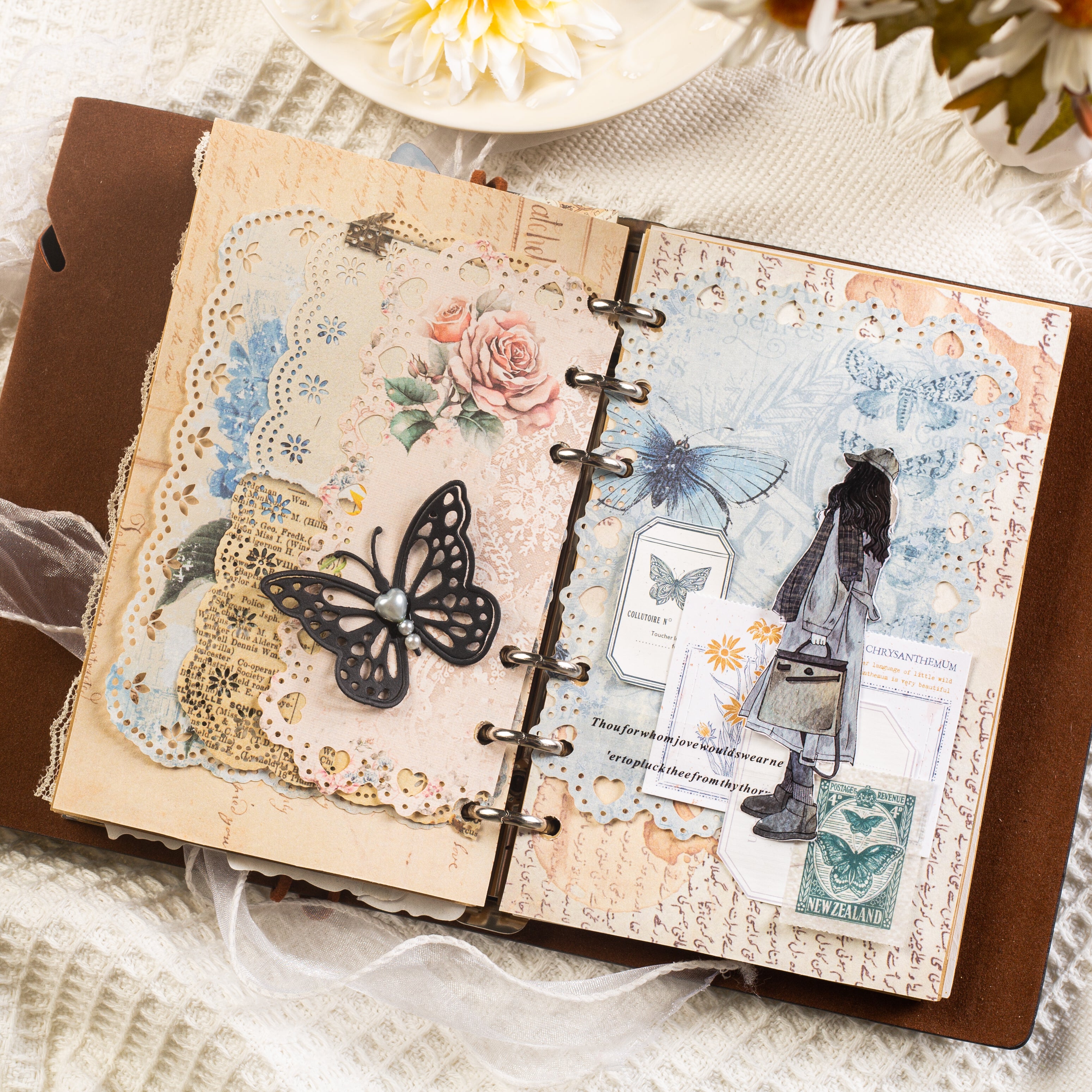 Elegant Flower House Scrapbook Paper