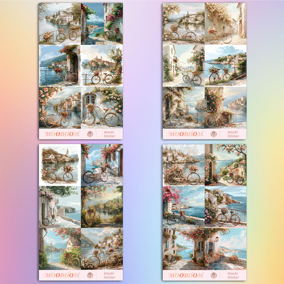 Cycling Scenery Special Ink Pre-cut Washi Sticker | MOOBOOM Design