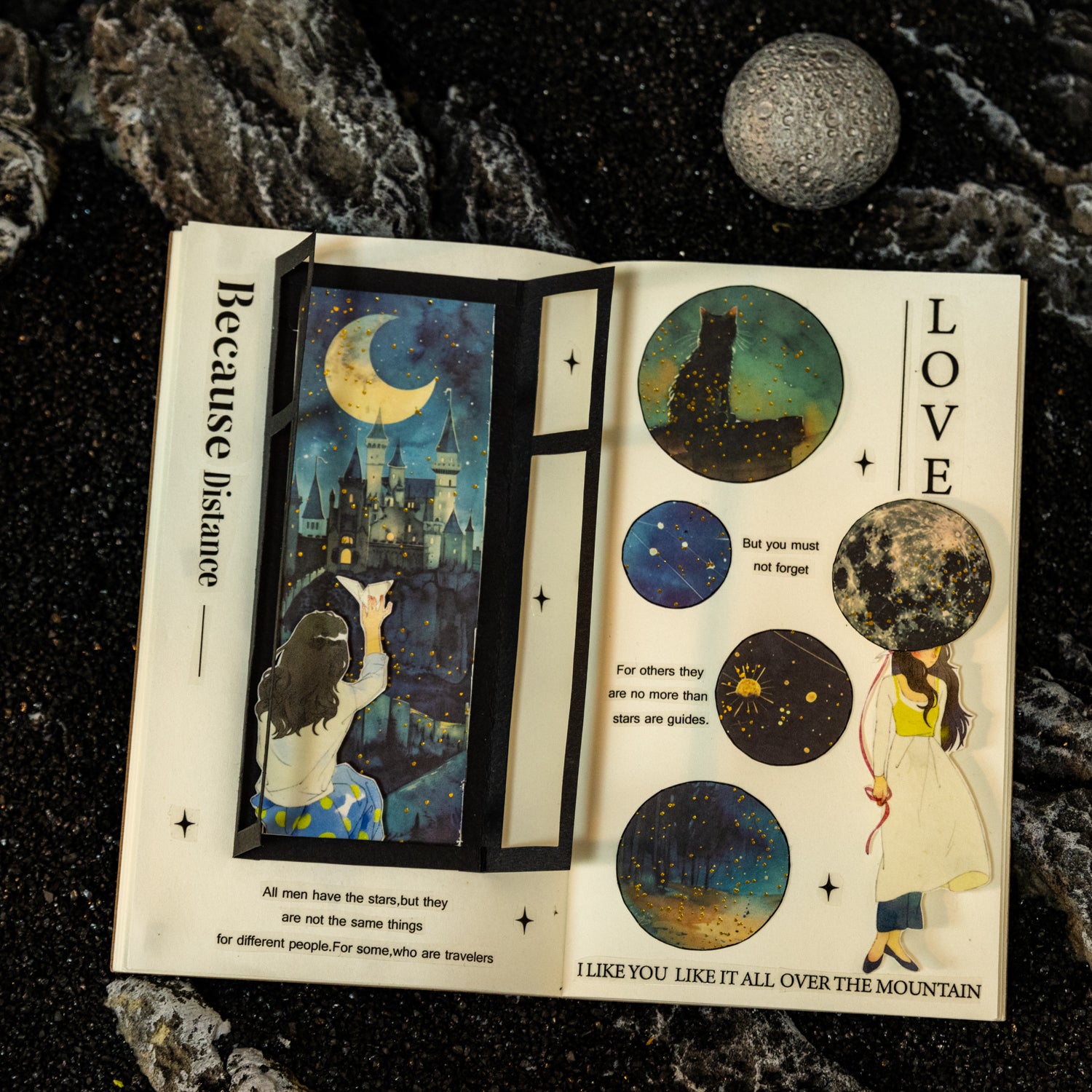 Moon Shadow Gilded Scrapbooking Paper