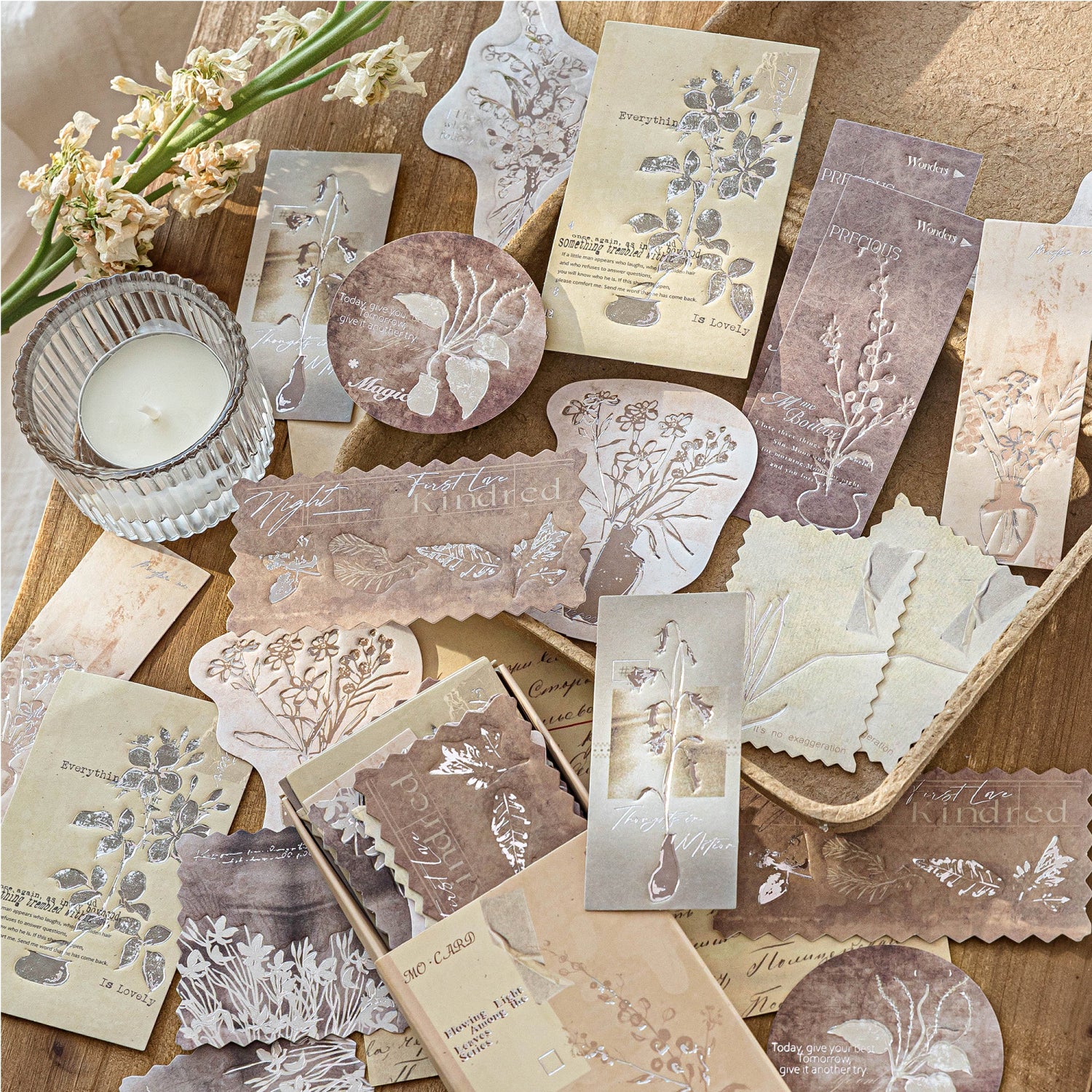 White Kraft Paper Hot Stamping Debossed Matchbox Notes Sticker