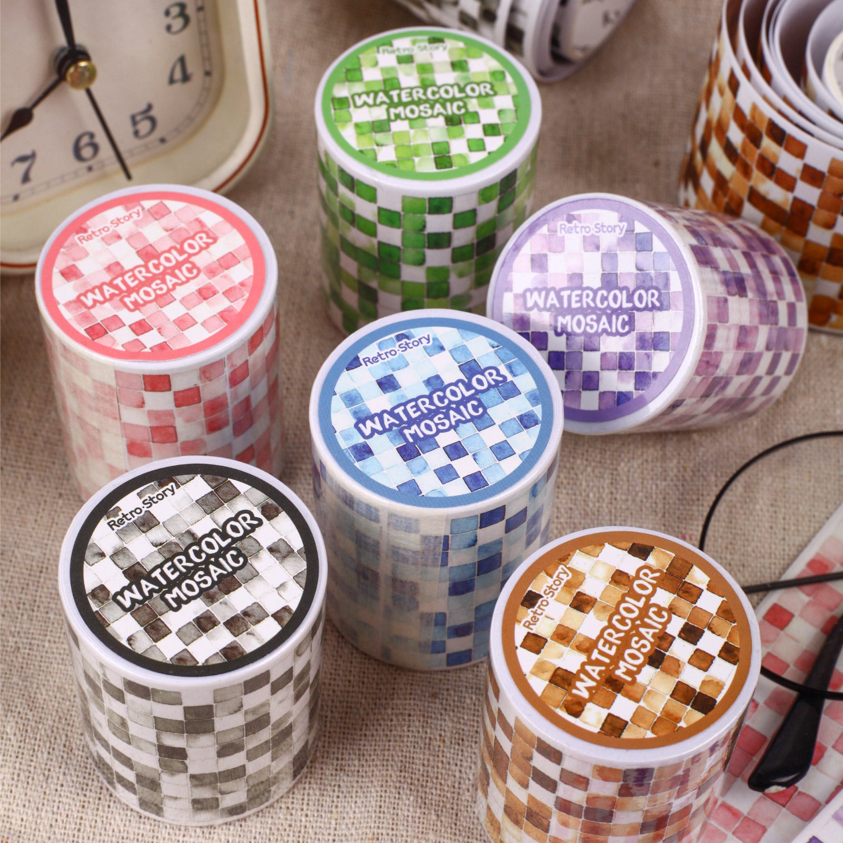 Watercolor Mosaic Washi Tape