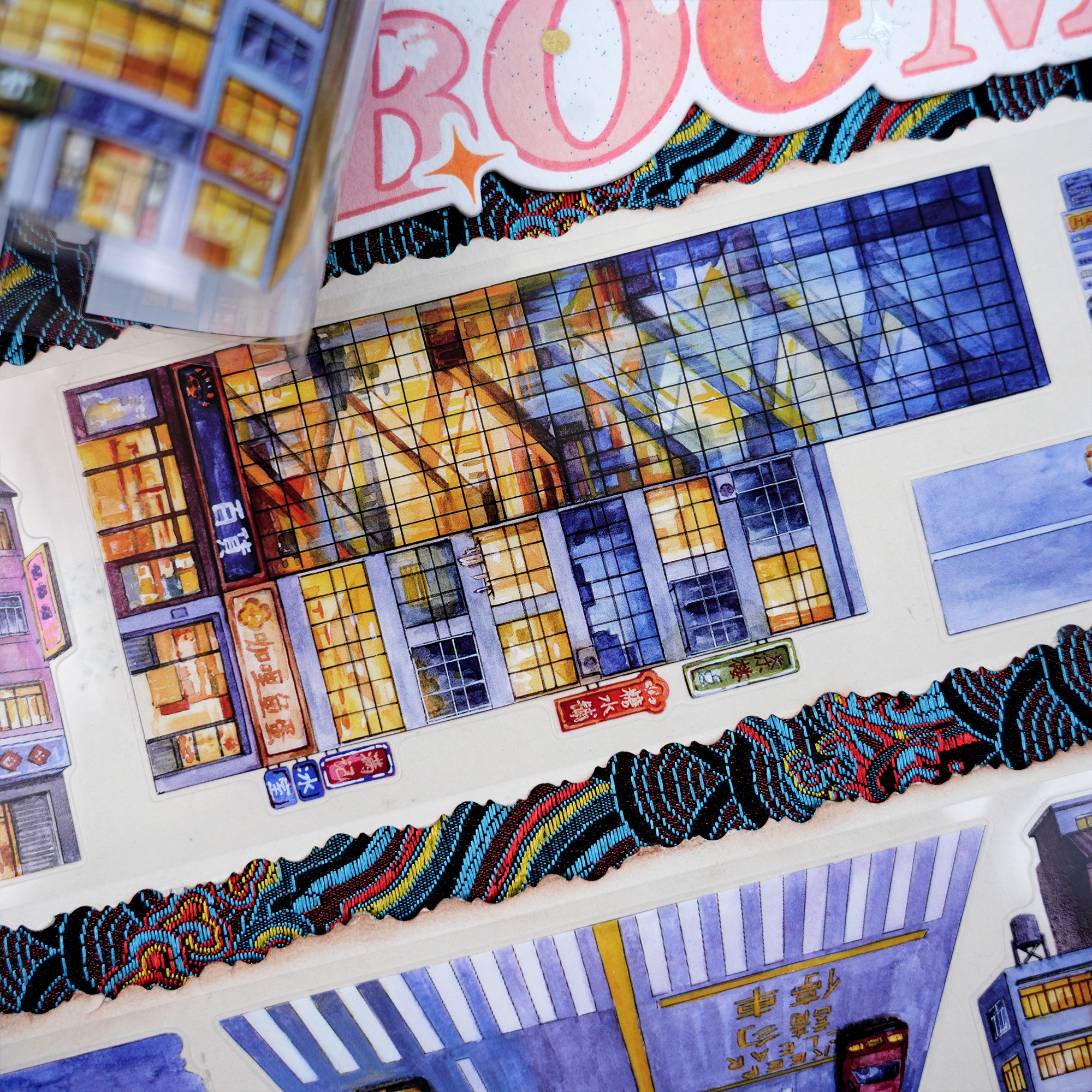 【MOOBOOM】Hong Kong Night  Pre-cut PET Landscaping Tape