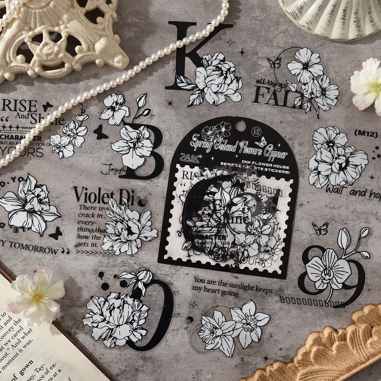 Ink Flower PET Sticker