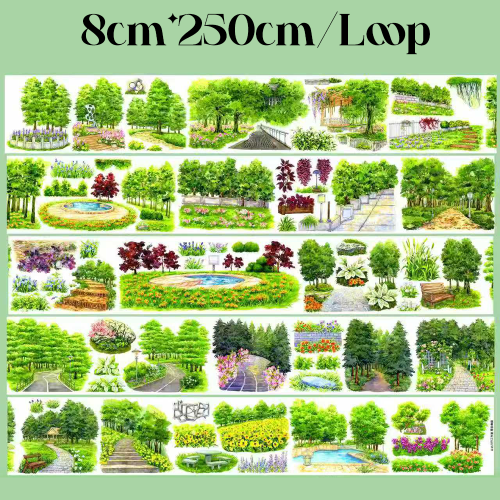 【SZCX】Small Garden Scene Landscape PET Tape