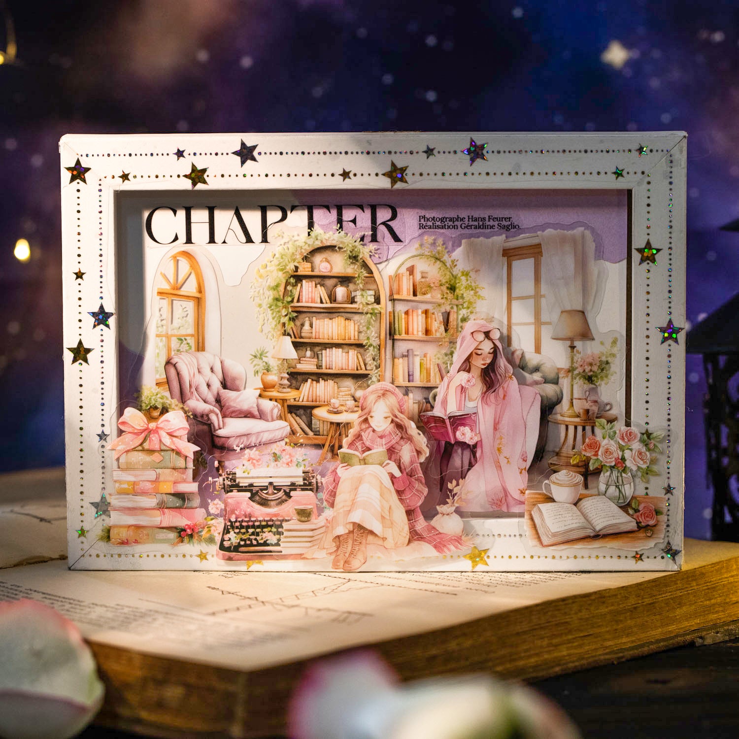 Quiet Night Reading PET Sticker