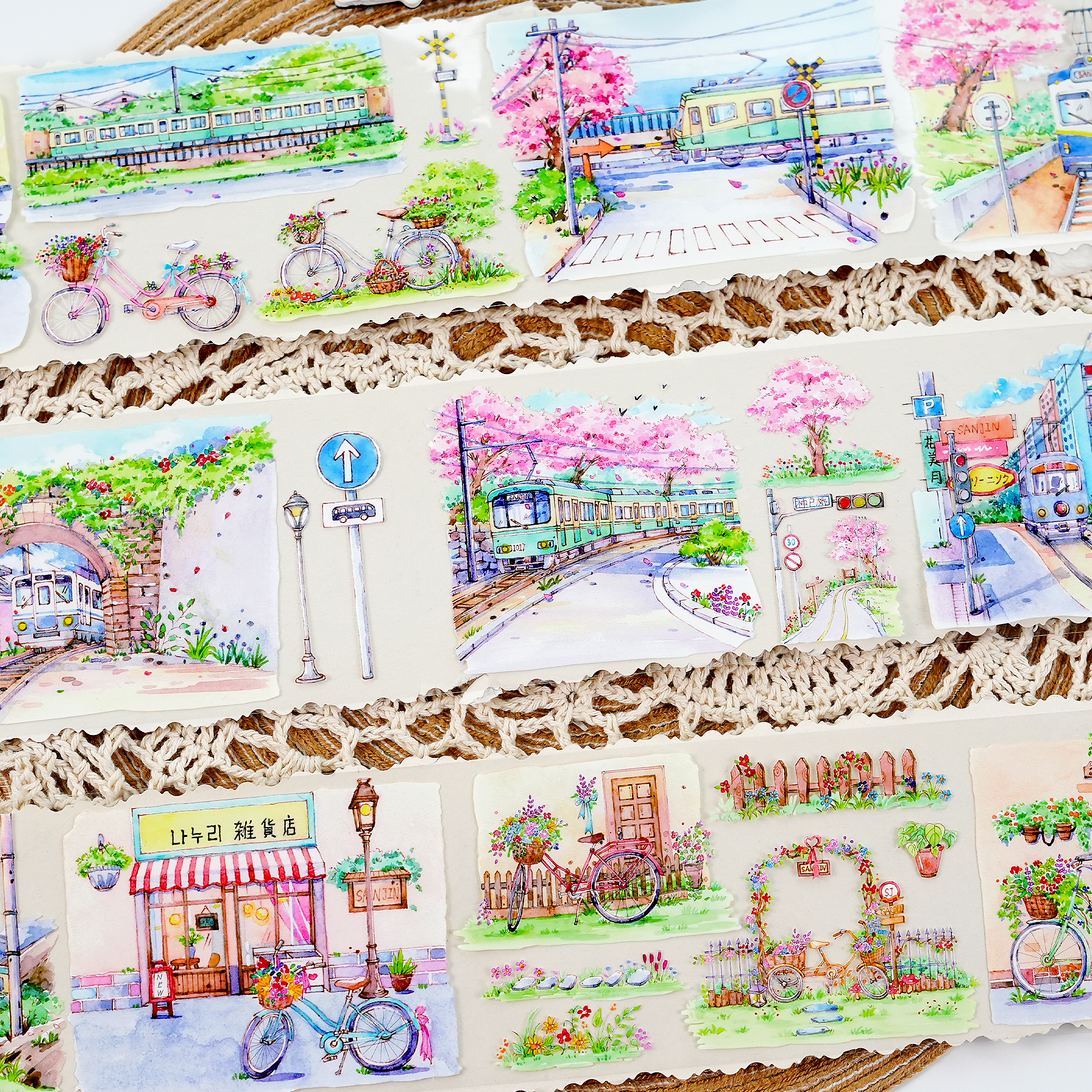 【NEW Studio】Bicycles and Trams PET Landscaping Tape