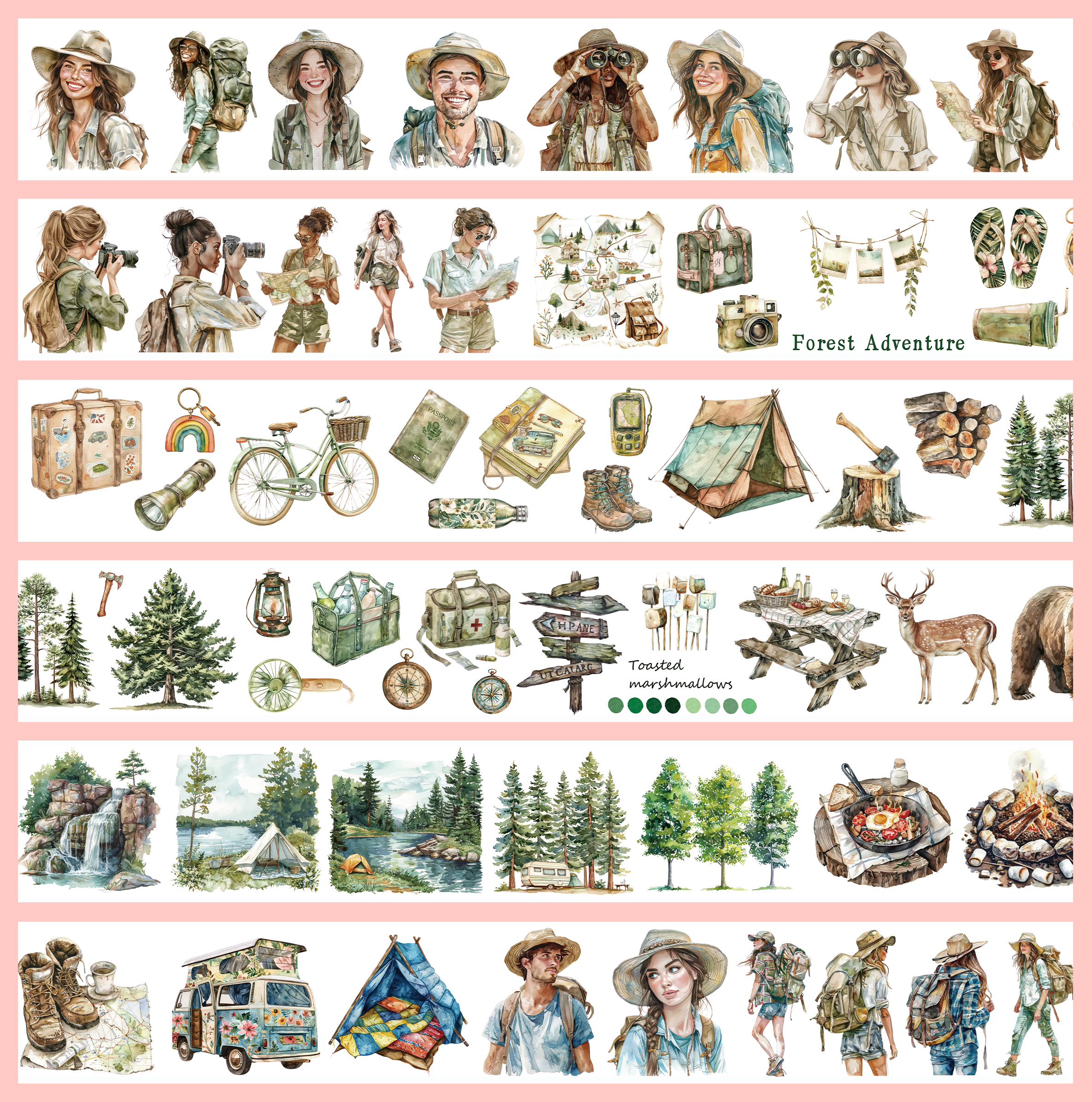 Forest Adventure Pre-cut PET Tape | No.41 | MOOBOOM Design