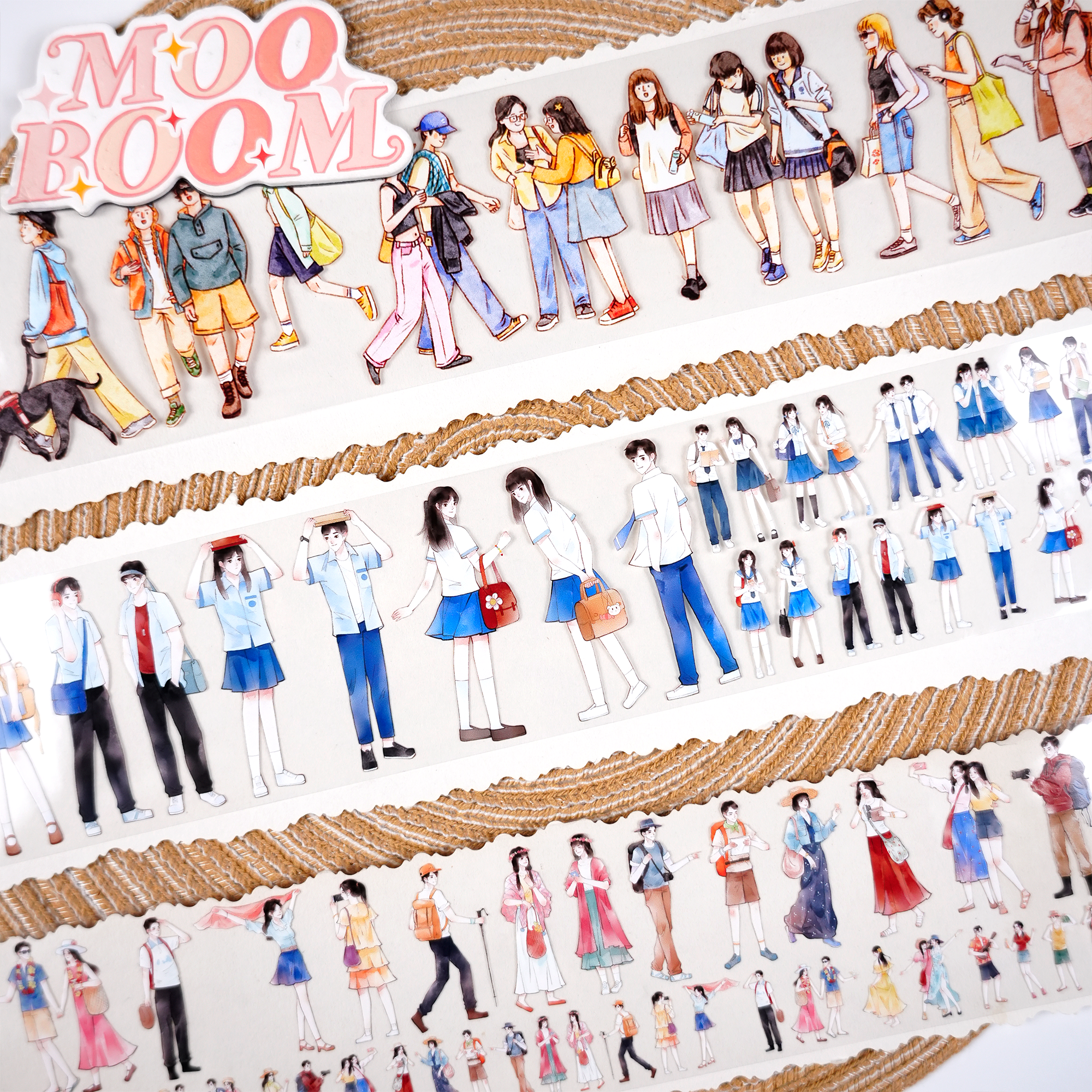 【ZERO】Modern character / Boys and Girls Landscaping Tape (9Styles) (Whole Roll Tape)