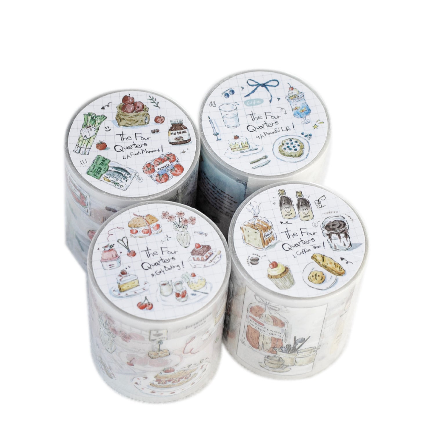 Four Periods of a Day Pre-cut PET Tape for Journaling | MOOBOOM