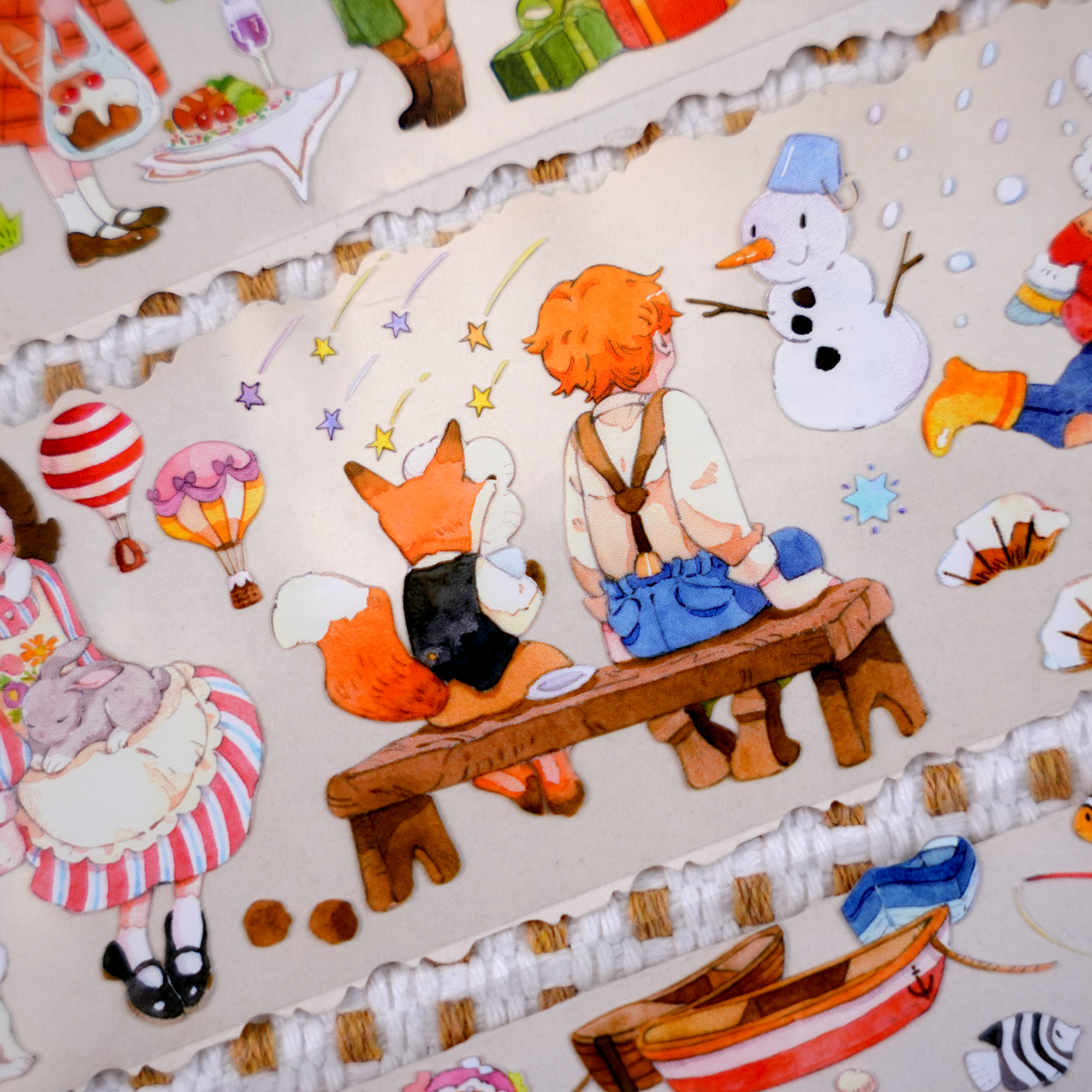 【Paper Domain】Children's Playground Character Theme PET Tape (5.8cm*165cm) for journaling and scrapbooking