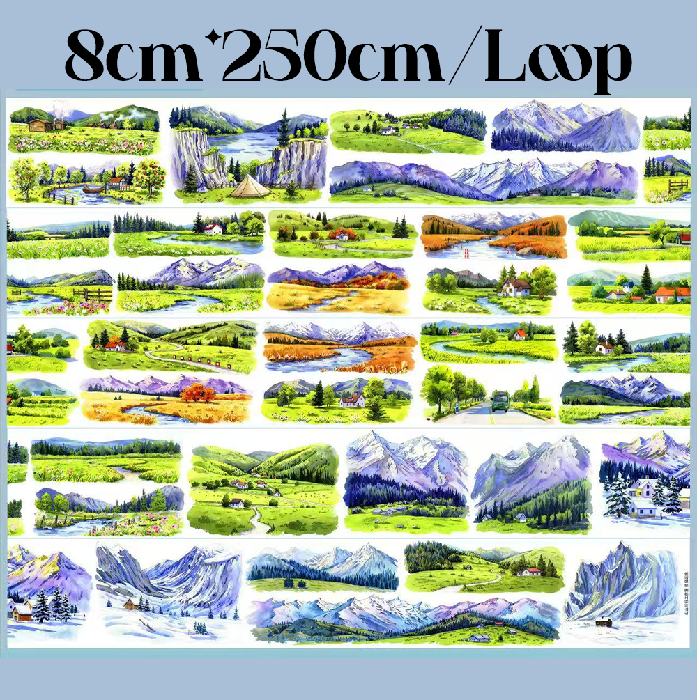 【SZCX】Mountains and rivers Landscape PET Tape