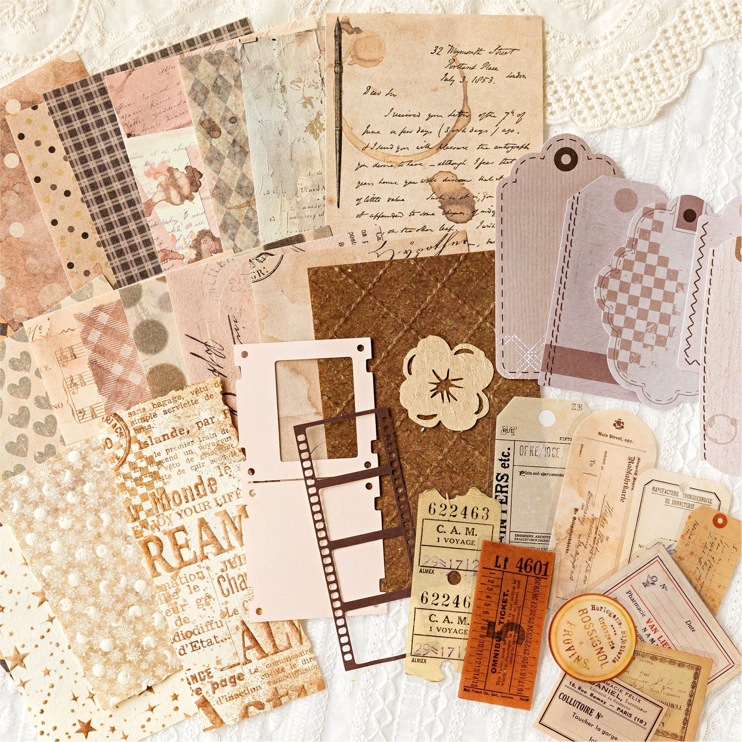 Floating Text Series Scrapbooking Paper and Sticker