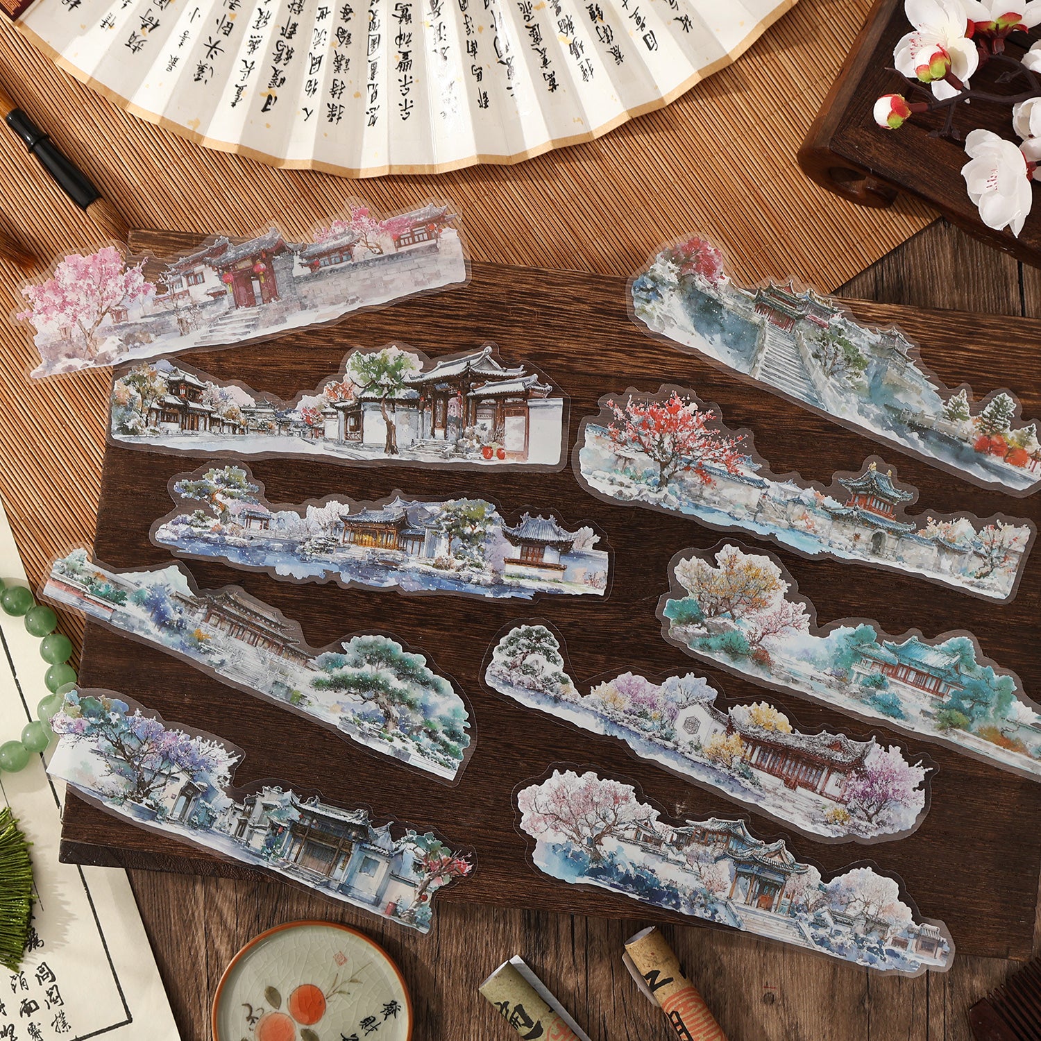 Leisurely Courtyard in All Seasons Sticker