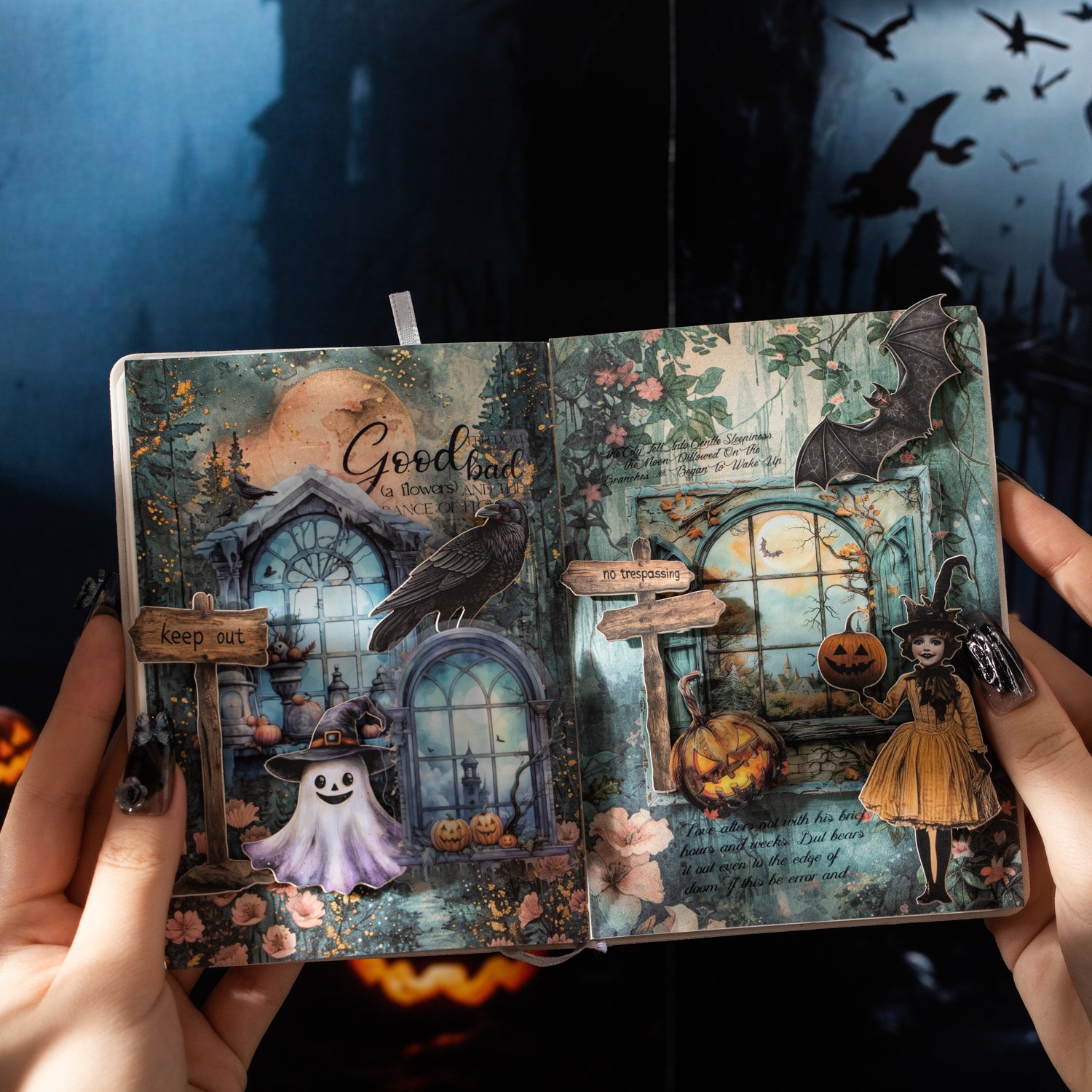 Night Window View PET Sticker