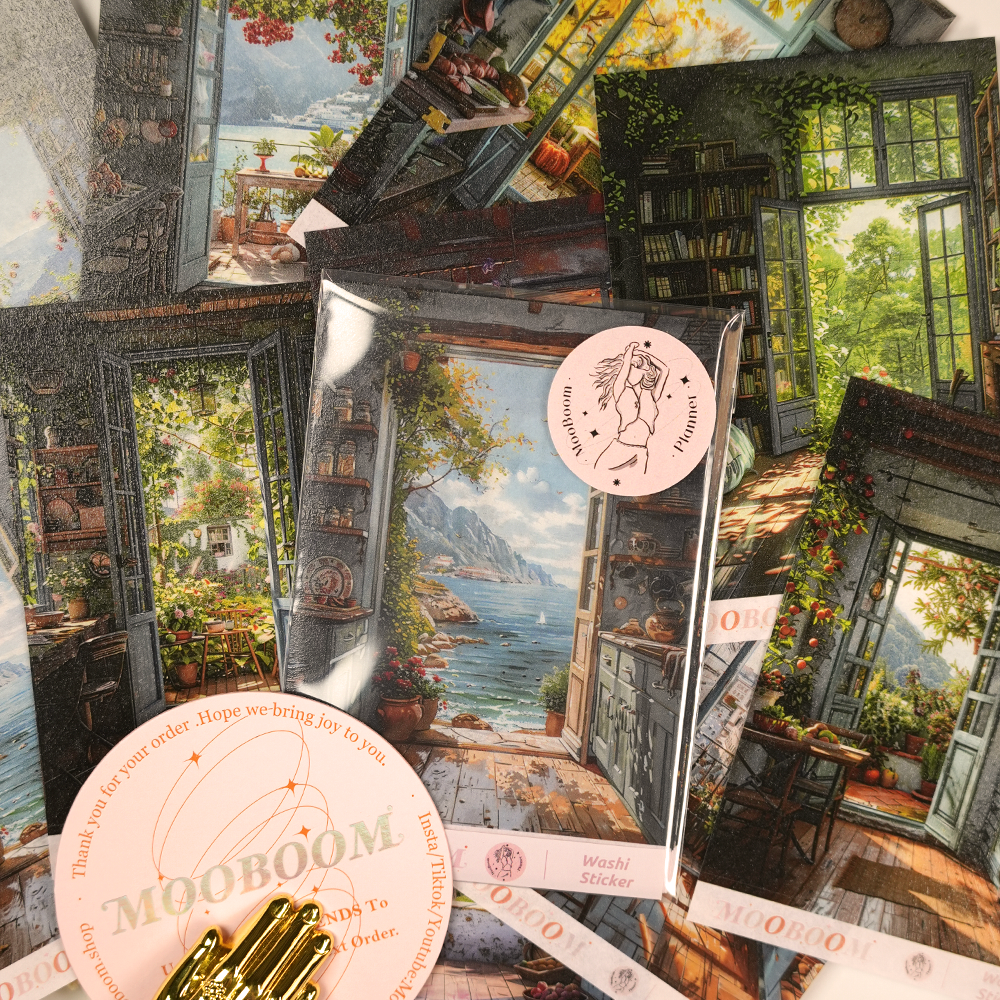 Scenery Outside Door Special ink Washi Sticker 10pcs | MOOBOOM Design