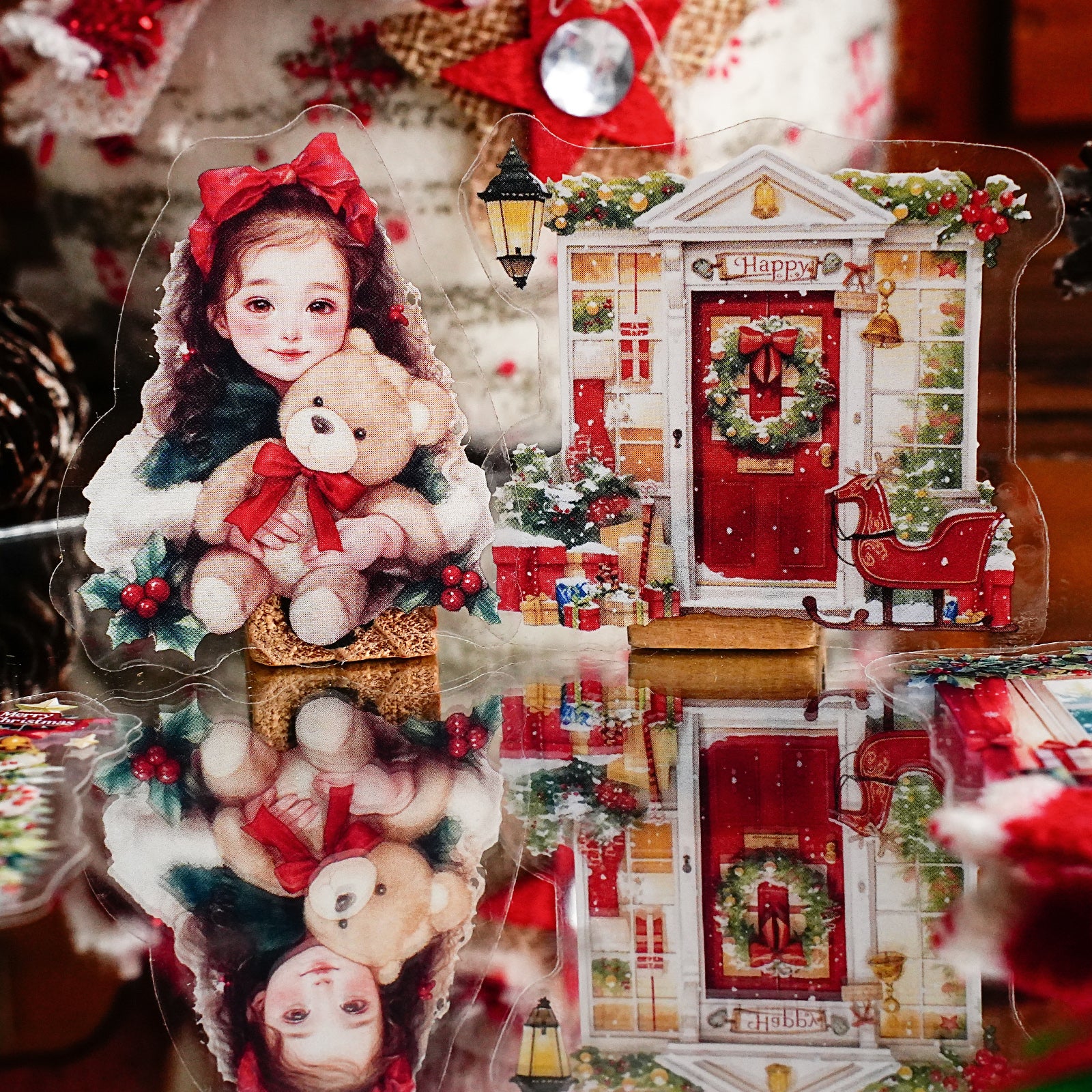 Halloween and Christmas Decorations PET Sticker