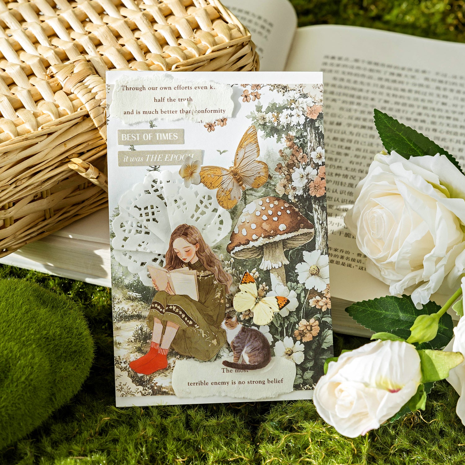 Elegant Reading Series PET Sticker