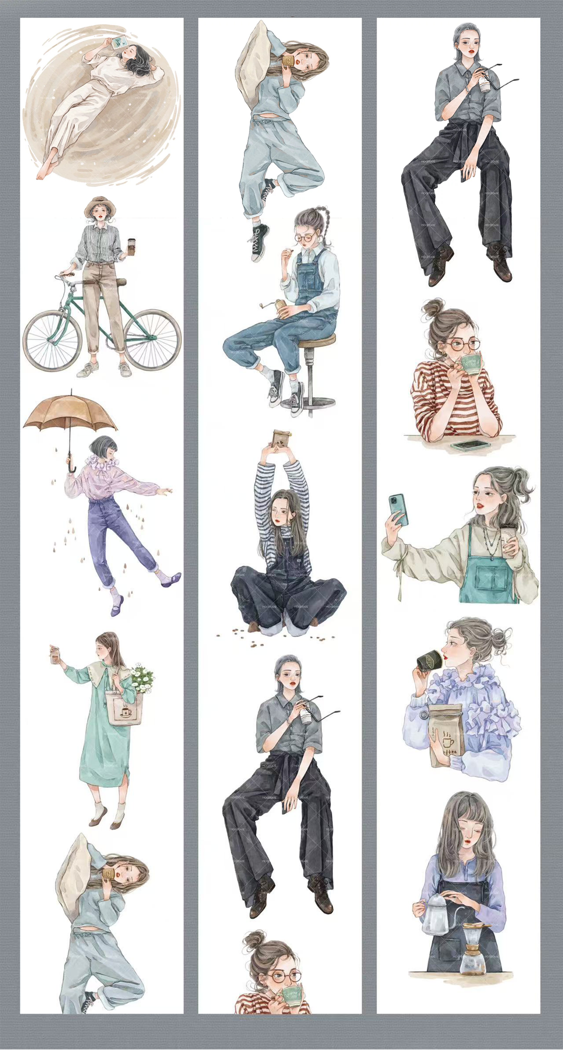 【MOOD】Leisure Moment Character PET Tape