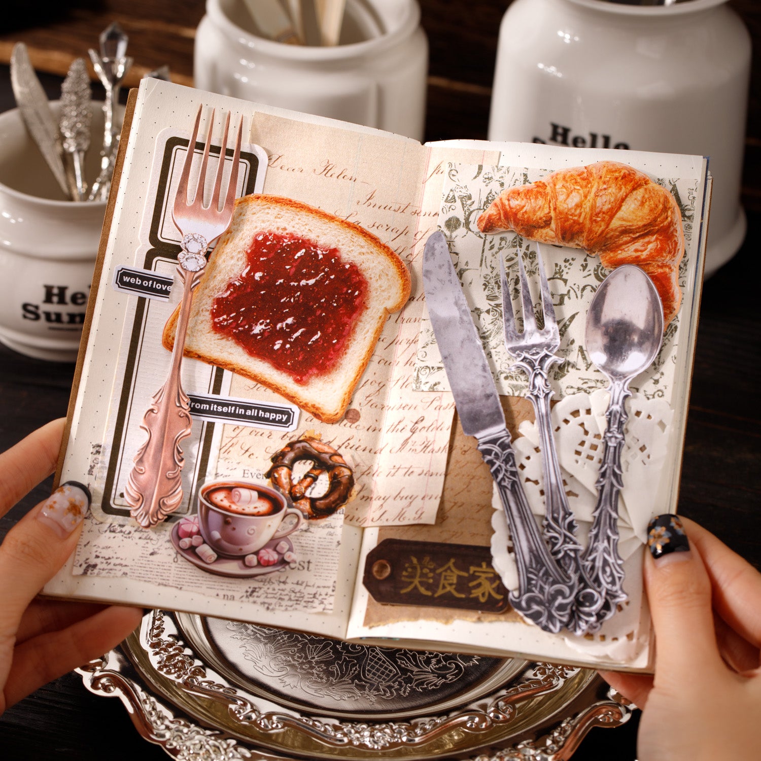 Classical Tableware Hard Card Sticker