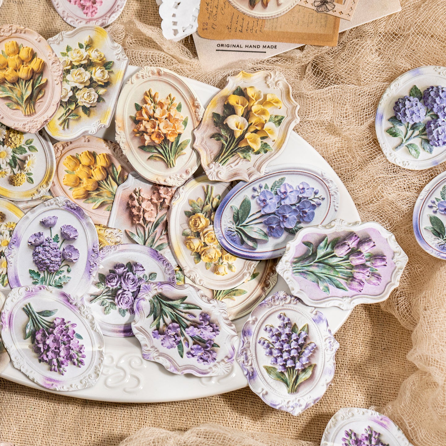 Floating Stone, Flower Message Paper Sticker