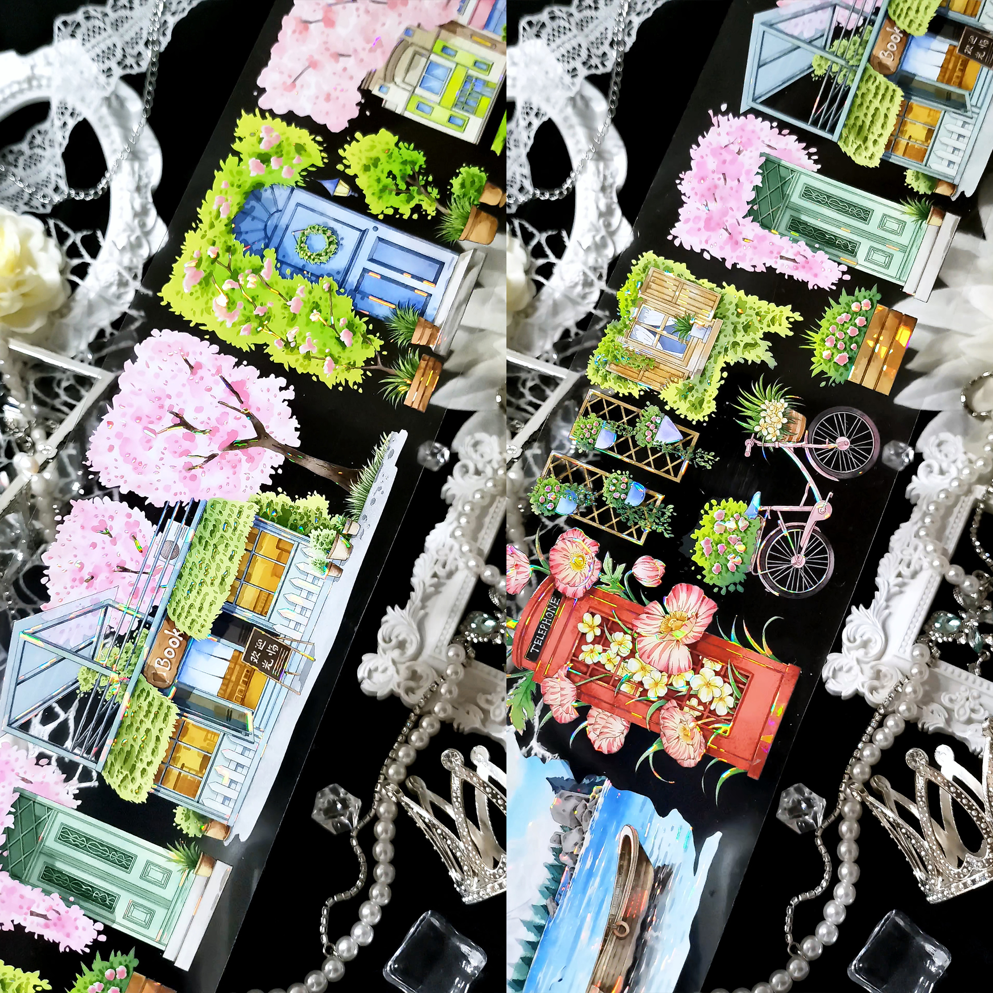 【BOBOYU】Falling Petals Corridor Landscaping Tape