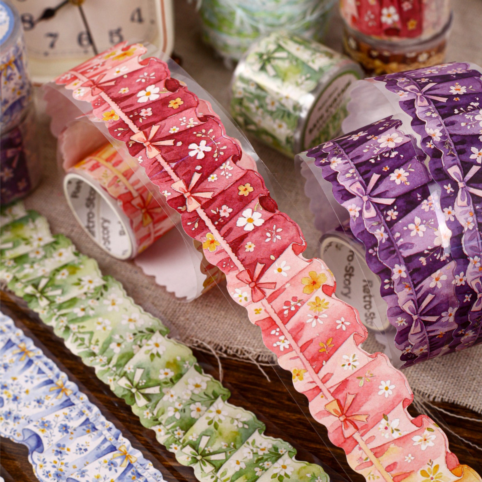 Cloth curtain decorative tape sample with soft interior mood