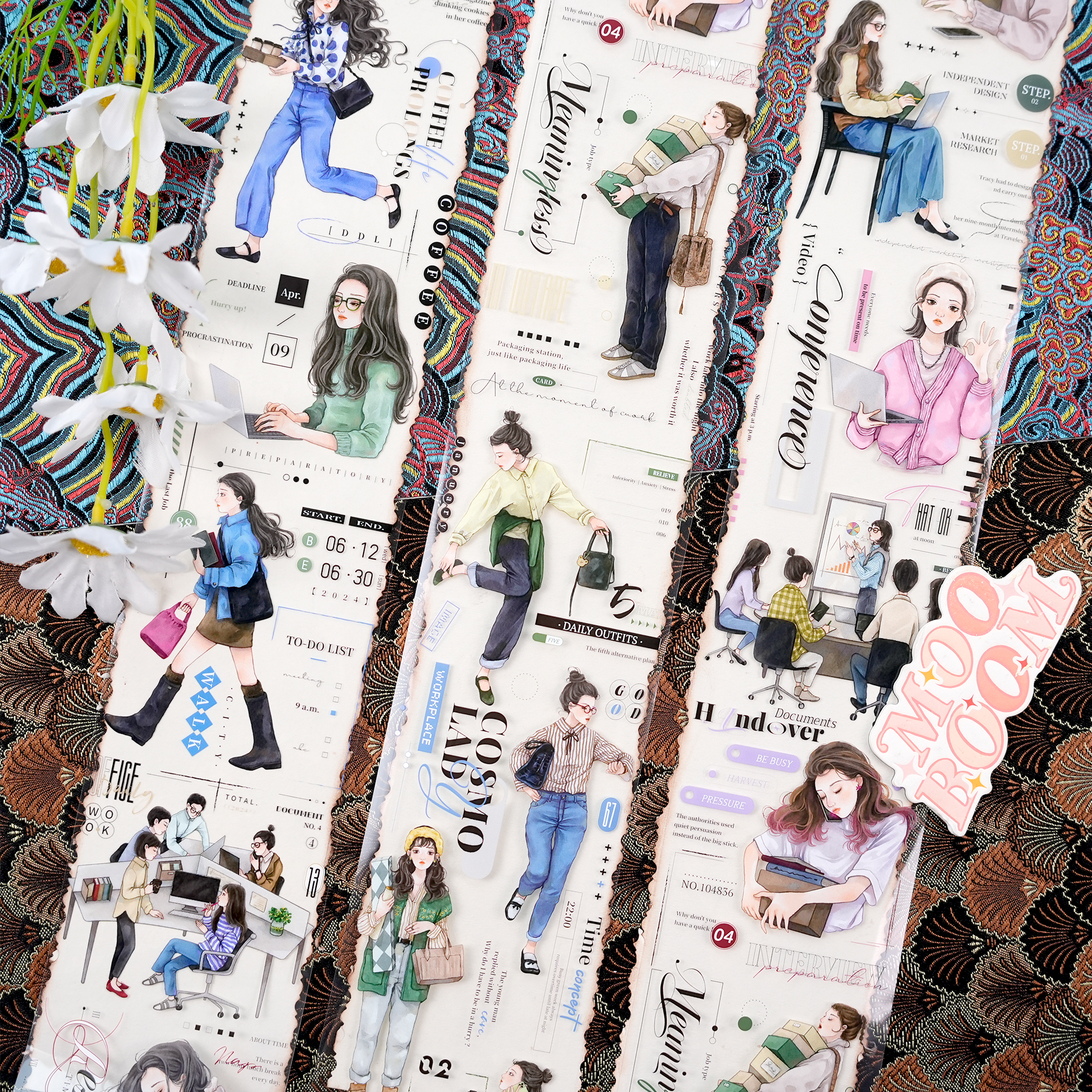 【MOOD】Work Moment Character PET Tape