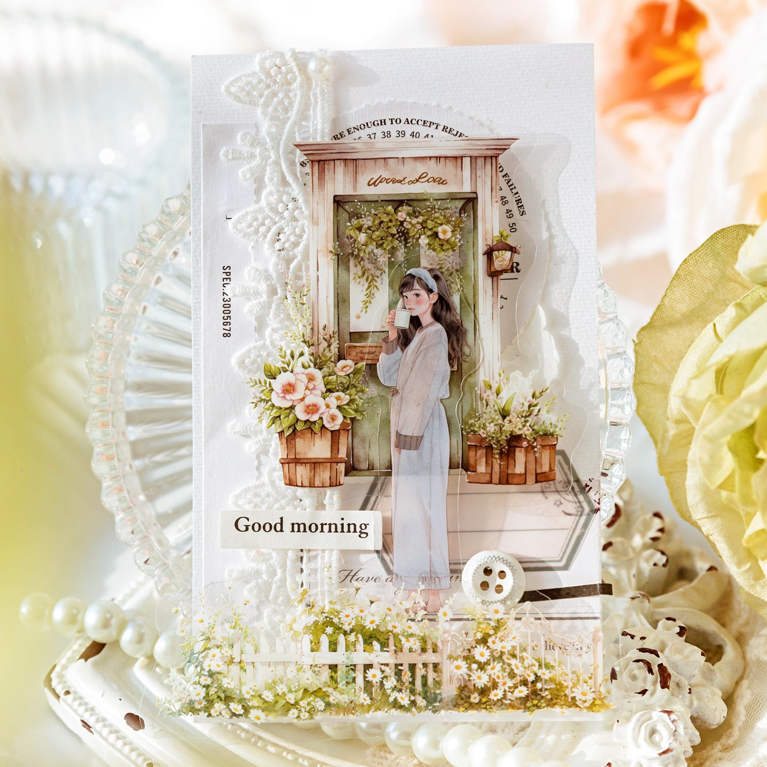 Flower Garden Scrapbooking Journaling PET Sticker